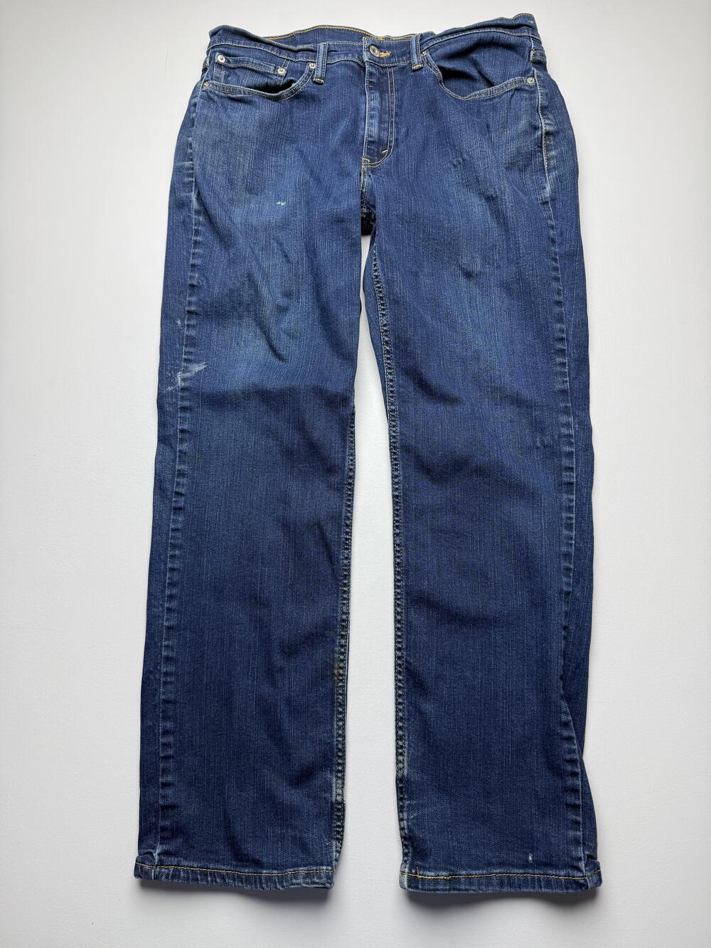 Levis 514 Jeans Mens 34x30 Blue Med Wash Denim Regular Straight Distressed